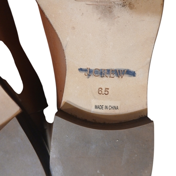 J Crew Harper Caramel Brown Leather Riding Boots Knee High Boots Size 6.5 - Picture 10 of 14